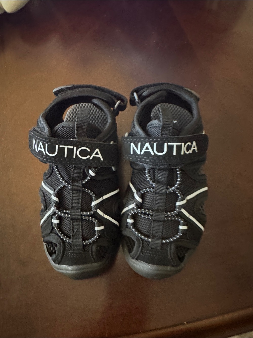 Nautica Boys Black and White Closed-Toe Sport Sandals